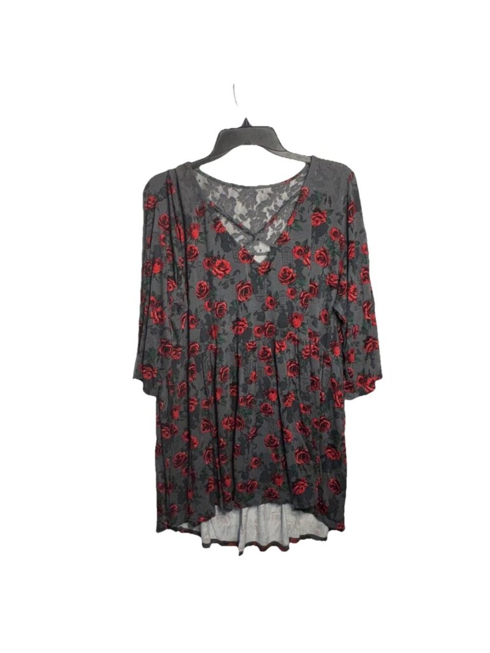 Disney Princess Floral Top/Tunic Long Plus Sz 3 Boho LagenLook V-Neck
